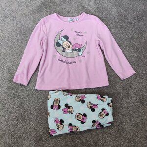 Disney Minnie Mouse Girls PJ Set Size 2-3 Years Pink Comfy Sleepwear Bedtime